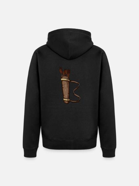 Design des Bogenköchers - Unisex Premium Bio Zip Hoodie - Schwarz