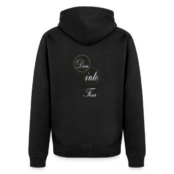 Inner Courage Happy Bungee Jumping Community - Unisex Premium Organic Zip Hoodie - black - Back - Nico (187cm)