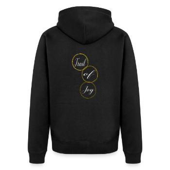 Mountain Biking Tips Blissful Living Joke - Unisex Premium Organic Zip Hoodie - black - Back - Nico (187cm)