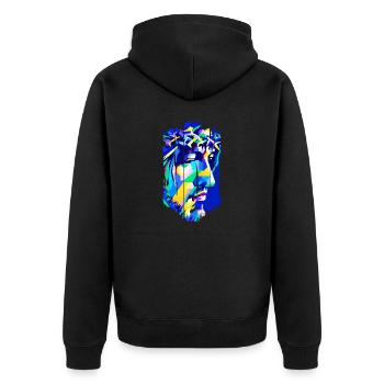 jesus bibel christliche religion christliches kreuz christlich - Unisex Premium Bio Zip Hoodie - Schwarz - Hinten - Nico (187cm)