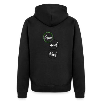 supportive relationships support healing sayings - Unisex Premium Organic Zip Hoodie - black - Back - Nico (187cm)