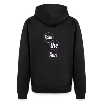 beach volleyball gear beach volleyball techniques - Unisex Premium Bio Zip Hoodie - Schwarz - Hinten - Nico (187cm)