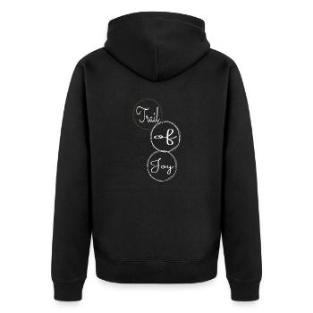 Funny Cool Pure Bliss Happy - Unisex Premium Organic Zip Hoodie - black - Back - Nico (187cm)