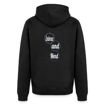 receiving support healing quotes healing journey - Unisex Premium Organic Zip Hoodie - black - Back - Nico (187cm)