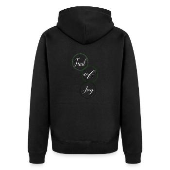 cycling community experiencing bliss - Unisex Premium Bio Zip Hoodie - Schwarz - Hinten - Nico (187cm)