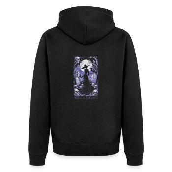 welcome to my nightmare 03 - Unisex Premium Organic Zip Hoodie - black - Back - Nico (187cm)