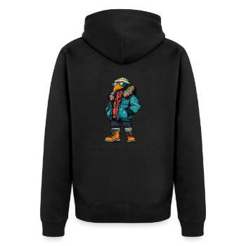 Harpy Bird Fashion Winter - Unisex Premium Organic Zip Hoodie - black - Back - Nico (187cm)