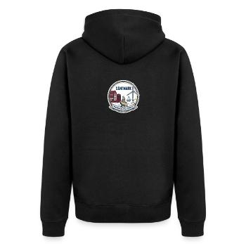 Dänemark - eine Nordische Perle - Unisex Premium Bio Zip Hoodie - Schwarz - Hinten - Nico (187cm)