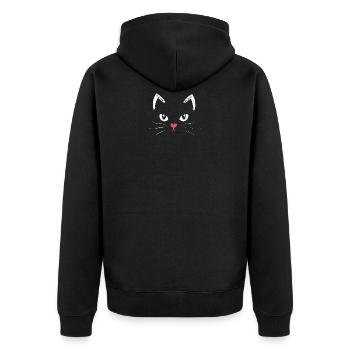 Chatons Kawaii, Animaux de compagnie, Animaux de compagnie - Veste à capuche bio Premium Unisexe - noir - Dos - Nico (187cm)