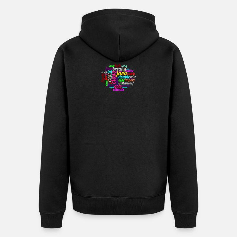 Java WordCloud - Veste à capuche bio Premium Unisexe - noir