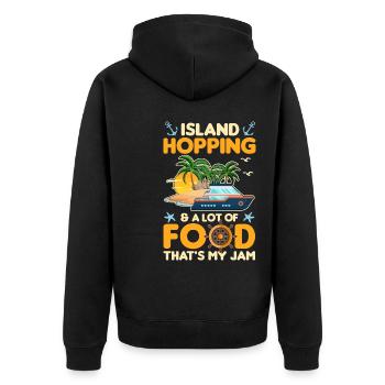 Kreuzfahrtschiff | Urlaub Kreuzfahrt Geschenkideen - Unisex Premium Bio Zip Hoodie - Schwarz - Hinten - Nico (187cm)