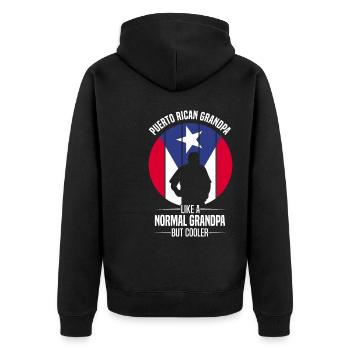 Puerto Rico Geschenkidee | Puerto Ricaner Heimat - Unisex Premium Bio Zip Hoodie - Schwarz - Hinten - Nico (187cm)