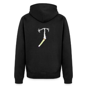 Dormis v2.00Cami - Unisex Premium Bio Zip Hoodie - Schwarz - Hinten - Nico (187cm)