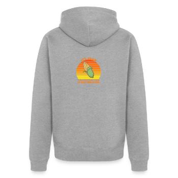 It's Corn A Big Lump With Knobs It Has The Juice - Unisex Premium Organic Zip Hoodie - heather grey - Back - Nico (187cm)