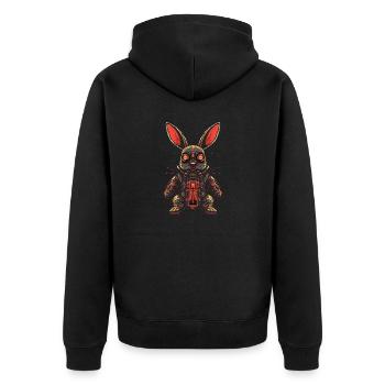 Citation asiatique géniale et drôle Pâques 2022 - Veste à capuche bio Premium Unisexe - noir - Dos - Nico (187cm)