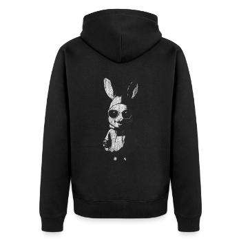 Drôle Lapin Drôle - Veste à capuche bio Premium Unisexe - noir - Dos - Nico (187cm)