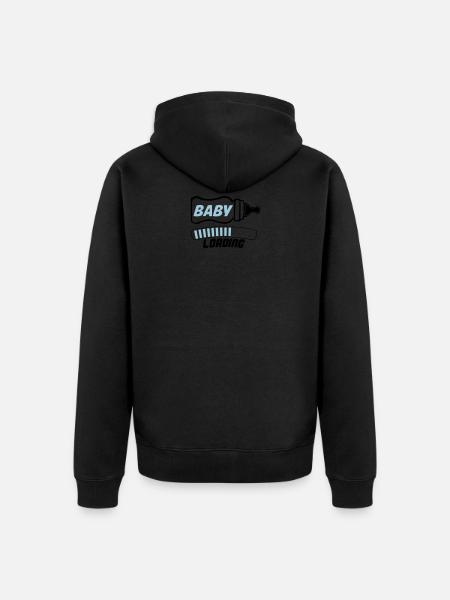 baby loading 2 - Unisex Premium Organic Zip Hoodie - black