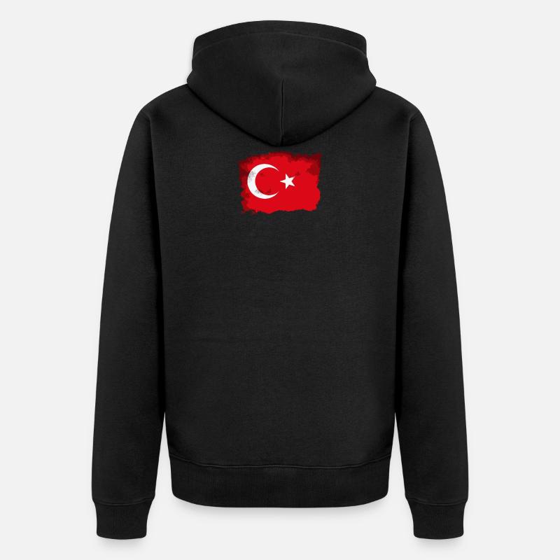 Turquie drapeau 2 - Veste à capuche bio Premium Unisexe - noir