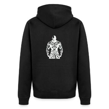 Tribal Boxer / Fighter Logo Tattoo Design - Veste à capuche bio Premium Unisexe - noir - Dos - Nico (187cm)