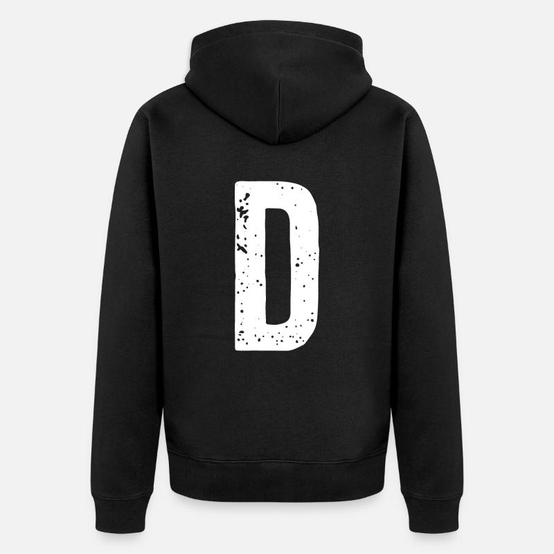 D-Buchstabe - Unisex Premium Bio Zip Hoodie - Schwarz