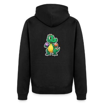 Dinosaur Easter Eggs Easter - Unisex Premium Organic Zip Hoodie - black - Back - Nico (187cm)