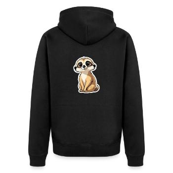 Suricate Illustration Mignonne - Veste à capuche bio Premium Unisexe - noir - Dos - Nico (187cm)