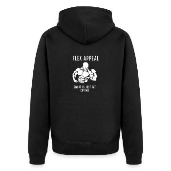 Flex Appeal - Unisex Premium Bio Zip Hoodie - Schwarz - Hinten - Nico (187cm)