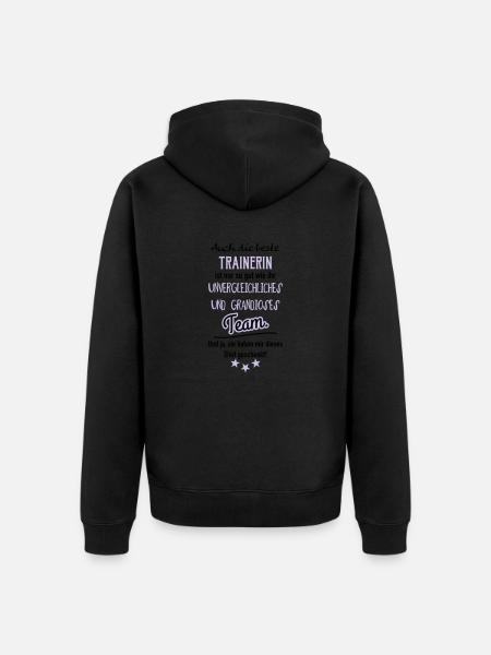 Beste Trainerin Shirt - Unisex Premium Bio Zip Hoodie - Schwarz