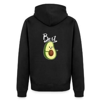 Best couple-avocado love gift partner shirt - Unisex Premium Organic Zip Hoodie - black - Back - Nico (187cm)