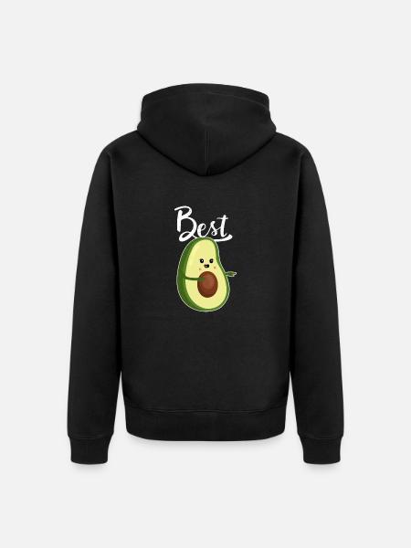Best couple-Avocado Liebe Geschenk Partner Shirt - Unisex Premium Bio Zip Hoodie - Schwarz