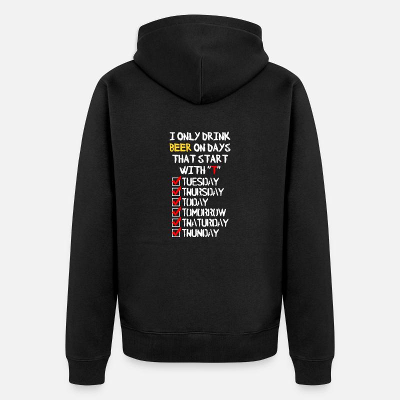 Beer everyday - Unisex Premium Bio Zip Hoodie - Schwarz