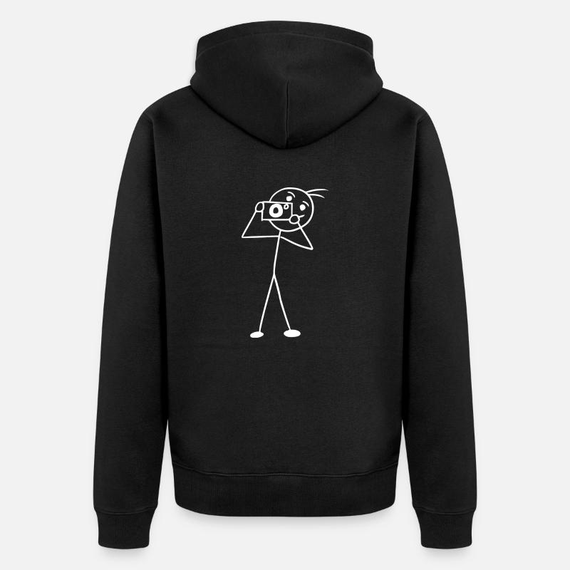 Lächeln!!! - Unisex Premium Bio Zip Hoodie - Schwarz