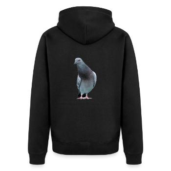 Taube. dove - Unisex Premium Bio Zip Hoodie - Schwarz - Hinten - Nico (187cm)