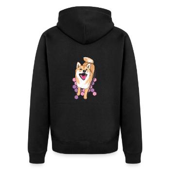 Shiba inu - Veste à capuche bio Premium Unisexe - noir - Dos - Nico (187cm)