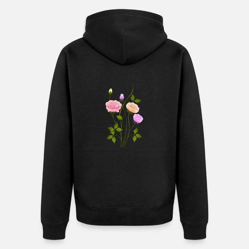 Fleur - Veste à capuche bio Premium Unisexe - noir