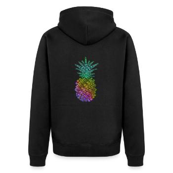Edesletine Ananas - Unisex Premium Bio Zip Hoodie - Schwarz - Hinten - Nico (187cm)