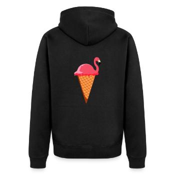 Crème glacée Gaufre Crème glacée Crème glacée Crème glacée Flamingo - Veste à capuche bio Premium Unisexe - noir - Dos - Nico (187cm)