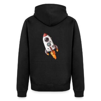 Espace de fusée - Veste à capuche bio Premium Unisexe - noir - Dos - Nico (187cm)