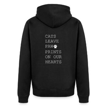 Lustige Katzensprüche Geschenke für Katzenliebhaber - Unisex Premium Bio Zip Hoodie - Schwarz - Hinten - Nico (187cm)