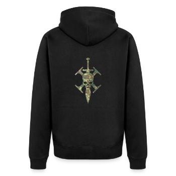 Army War Military Uniform Force Soldier Camouflage - Unisex Premium Organic Zip Hoodie - black - Back - Nico (187cm)