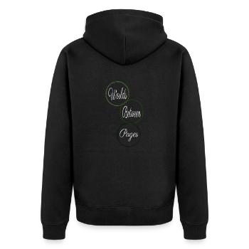 present idea literary genres virtual escape - Unisex Premium Organic Zip Hoodie - black - Back - Nico (187cm)