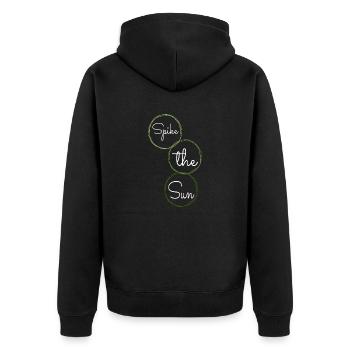 beach volleyball rules jokes - Unisex Premium Bio Zip Hoodie - Schwarz - Hinten - Nico (187cm)