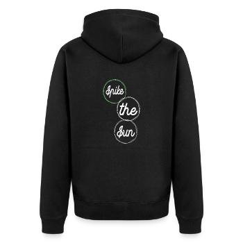 jokes beach volleyball tournaments - Unisex Premium Bio Zip Hoodie - Schwarz - Hinten - Nico (187cm)