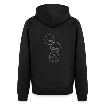 Mental Getaway Literature Literary Community - Unisex Premium Organic Zip Hoodie - black - Back - Nico (187cm)