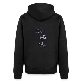 gift idea humor present idea extreme sports gift - Unisex Premium Bio Zip Hoodie - Schwarz - Hinten - Nico (187cm)