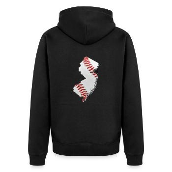 New Jersey (États-Unis) | Vrai baseball | Carte - Veste à capuche bio Premium Unisexe - noir - Dos - Nico (187cm)