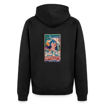 Kroatien Kroatien Hrvatska Reisen Sommer Dubrovnik - Unisex Premium Bio Zip Hoodie - Schwarz - Hinten - Nico (187cm)