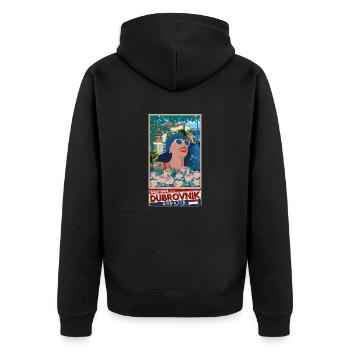 Kroatien Kroatien Hrvatska Reisen Sommer Dubrovnik - Unisex Premium Bio Zip Hoodie - Schwarz - Hinten - Nico (187cm)
