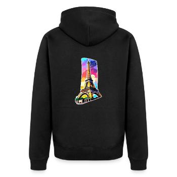Eiffel tower #6 - Unisex Premium Organic Zip Hoodie - black - Back - Nico (187cm)