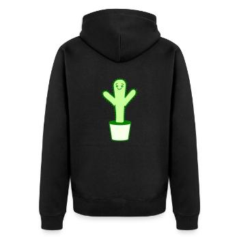 Cactus Prickly Spiny Desert Cacti Flower Pot - Unisex Premium Organic Zip Hoodie - black - Back - Nico (187cm)